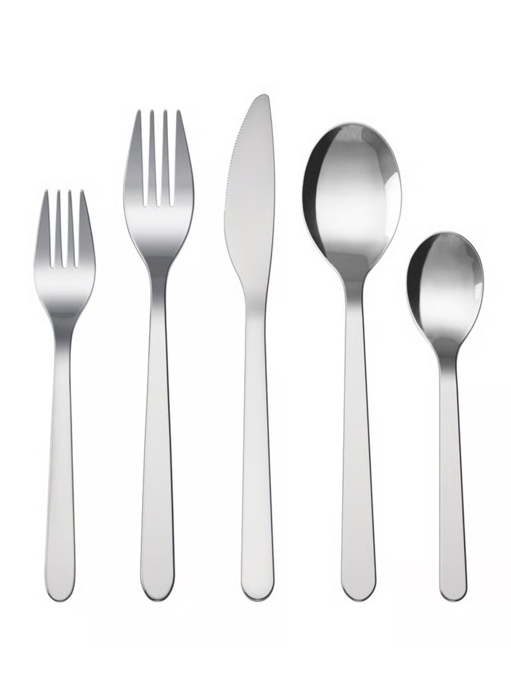Stainless Steel Silver Flatware Set - 20 Piece Modern Cutlery